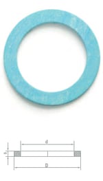 Junta plana de elastómero NBR en color azul, referencia 39090007 de Pemsa.  PG 7